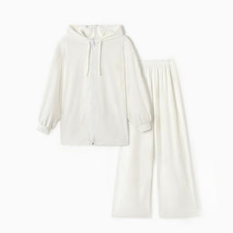 Костюм женский (толстовка, брюки) KAFTAN Plushy, размер 44-46, белый