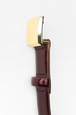 THIN LEATHER BELT WITH SQUARE BUCKLE - Zara фото 8