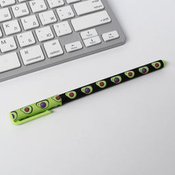 Цена за 8 шт. Ручка шариковая синяя паста 0.7 мм с колпачком «Будни авокато» пластик софт-тач, цена за 1шт