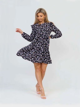 Платье женское, цвет черный розовый