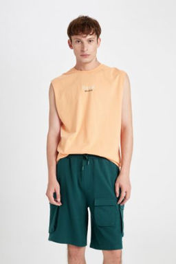 Relax Fit Beli Lastikli Bagc?kl? Basic Duz Bermuda Sort