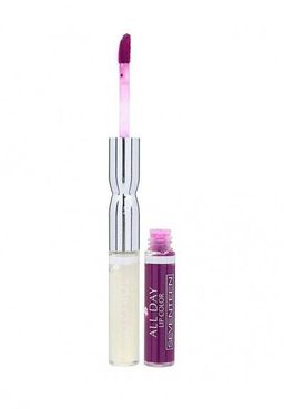 Seventeen Жидкая стойкая помада-блеск 22 ALL DAY LIP COLOR & TOP GLOSS баклажан