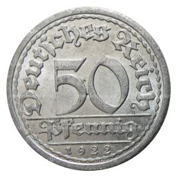 50 пфеннигов 1922 года A Германия