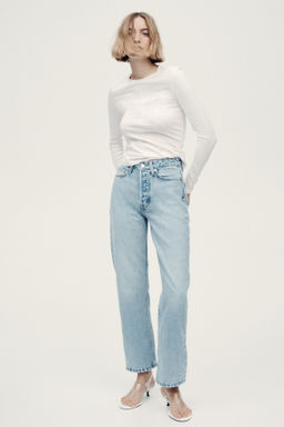 Straight High Waist Ankle Jeans - H&m фото 12