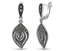 Серьги, марказит, SL-AGA1437