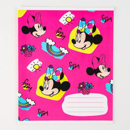 Цена за 10 шт. Тетрадь в линейку 12 листов, 5 видов МИКС, обложка мелованная бумага, «Минни Маус»