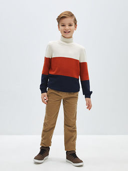 Bal?k?? Yaka Renk Bloklu Uzun Kollu Erkek ?ocuk Triko Kazak - Waikiki фото 3