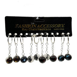 Цена за 2 шт. Брелок металл. + стекло "Галактика" (KK-304)