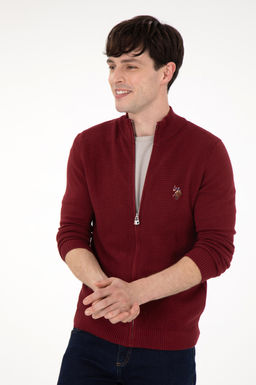 Мужской бордовый базовый трикотажный кардиган Неожиданная скидка в корзине - U.s. polo assn фото 3