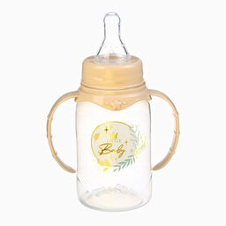 Бутылочка для кормления, новогодняя, Little Baby, классическое горло, с ручками, от 0 мес., 150 мл., цилиндр, M&B