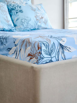 Простыня поплин - Симфония, цвет голубой - Гармония уюта фото 3