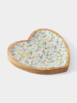 Блюдо в форме сердца Оттенки сирени, 20.5?20?2.3 см, дерево манго