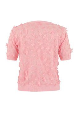 Pembe Uc Boyutlu Cicek Detayl? ve Tullu Triko Bluz TWOSS26BZ00128 - Trendyolmilla фото 6