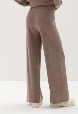 K13198 Брюки палаццо (вязаный трикотаж) КОРИЧНЕВЫЙ