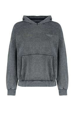 TRENDYOLMILLA Antrasit Kal?n Ici Polarl? Y?kama Efektli Oversize/Genis Kal?p Orme Sweatshirt TWOAW24SW00230  фото 6