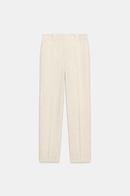 PANTAL?N RECTO TEJIDO R?STICO / Beige claro - Zara фото 6