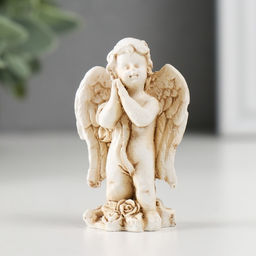 Цена за 2 шт. Сувенир полистоун "Ангелочек и цветок" МИКС 2,5х4,2х5,5 см