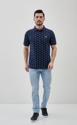 Футболка-поло FJ207-03 d.blue print - Fine joyce фото 4