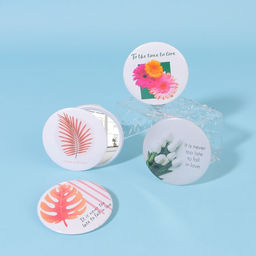 Цена за 4 шт. Зеркало карманное «Растения», d=7 см, МИКС