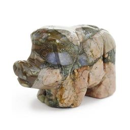 Фигурка поросенок 4см из темной яшмы