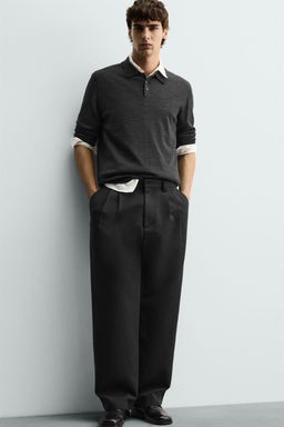 WIDE-LEG PLEATED TROUSERS - Zara фото 25