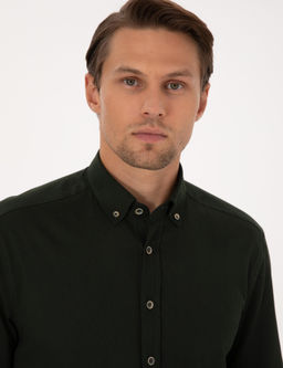 Koyu Haki Regular Fit Uzun Kollu G_mlek - Pierre cardin фото 2