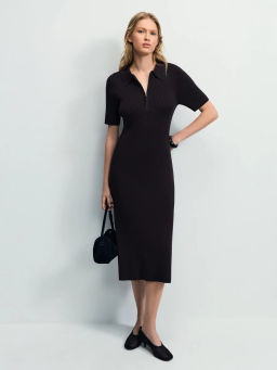 Вязаное платье поло из вискозы / Zarina  фото 3