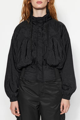 Siyah Oversize Su Itici Yagmurluk Ince Mont TWOAW24MO00303