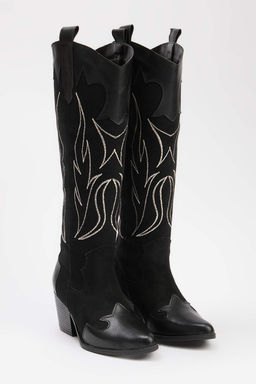 Siyah Isleme Detayl? Kad?n Kovboy Cizme TAKAW26CZ00044 - Trendyolmilla фото 2