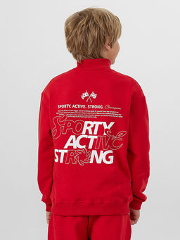 Толстовка для мальчиков красная на молнии - Mark formelle фото 2
