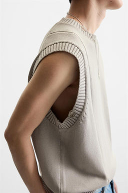DISTRESSED KNIT WAISTCOAT - Zara фото 6
