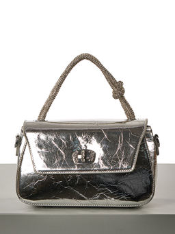 LACCOMA сумка Q6115-серебристый натуральная кожа полиэстер  фото 4