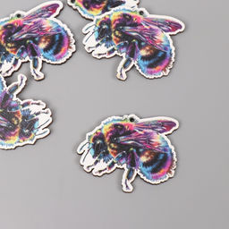 Цена за 10 шт. Декор для творчества дерево «Цветная пчела», 3.3×3.9×0.3 см