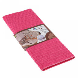 Коврик для сушки посуды "Вафелька" 40х49см, микрофибра, поролон, фуксия (Китай)