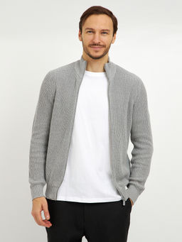 кардиган мужской базовый из хлопка на молнии - Glenfield фото 3