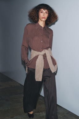 ZW COLLECTION LIMITED EDITION STRIPED SILK SHIRT - Zara фото 4