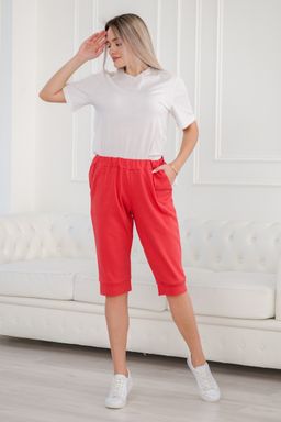 Бриджи женские из интерлока на манжете терракот - Амадэль фото 10