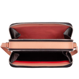 Итальянская женская сумка кросс-боди DuDu Bags серии Ines | черно-розовый пэчворк - Dudubags фото 4