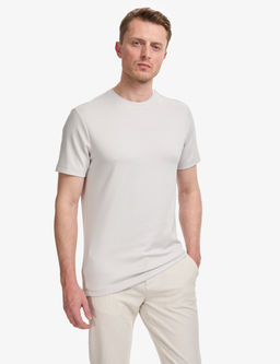 A__k Gri Regular Fit Bisiklet Yaka Basic Ti__rt
