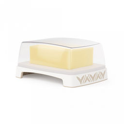 Масленка пластмассовая Эстетика 14,5х10,5х7см, прозрачная крышка, бело-бежевый (Россия) - Домашняя мода фото 7