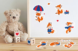 Кристальная (алмазная) мозаика ФРЕЯ ALVN-125 наклейки Лисята 19.5 х 14 см