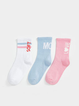 Desenli K?z ?ocuk Soket ?orap 3l?