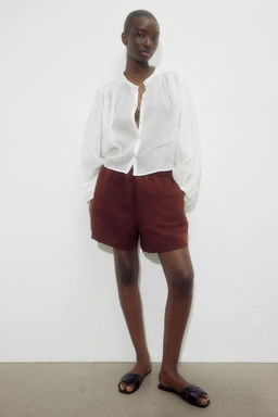 Pantalon corto en mezcla de lino - H&m фото 2
