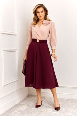 Платье AGATTI 6001 Бежево-винный