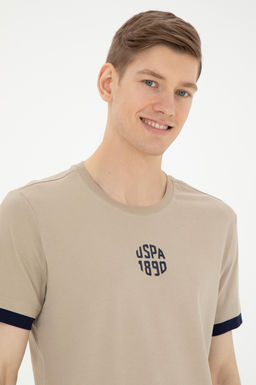 Футболка U.S. Polo Assn. мужская светло-хаки хлопок  фото 9