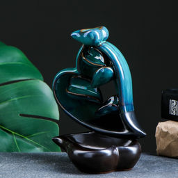 Подставка для благовоний TAKE IT EASY «Сердце», стелющийся дым, зелёное, 13×9×16 см