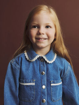 Bebe Yaka K?z ?ocuk Jean Ceket