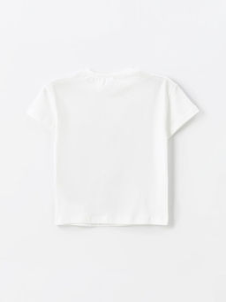 Bisiklet Yaka Niloya Bask?l? K?sa Kollu K?z Bebek Ti??rt - Waikiki фото 2