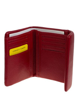 Женское портмоне из натуральной кожи, цвет бордовый - Greta фото 2