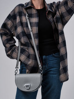 Сумка кожаная на плечо Azaro 31032 нельсон/серый